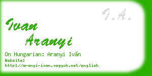 ivan aranyi business card